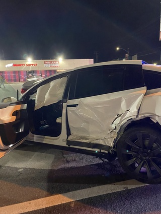 someone crashed (t-boned) into