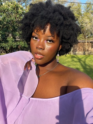 shrunk hair today 💜🫶🏾