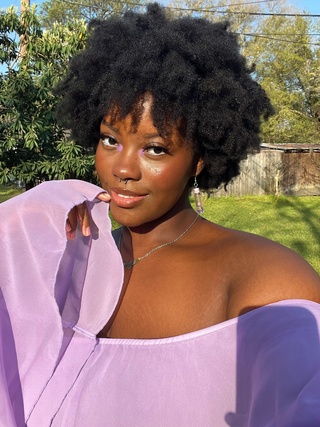 shrunk hair today 💜🫶🏾