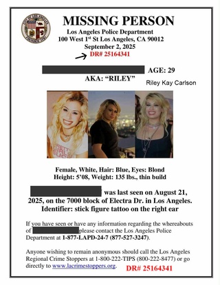 missing person alert riley